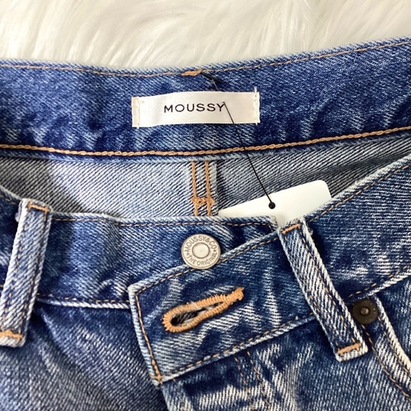 MOUSSY Loose Damage High Rise Distressed Shorts SIZE 2 - Picture 10 of 14